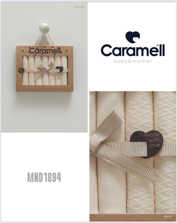 Caramell Nakışlı Yenidoğan Ağız Mendili - Görsel 4