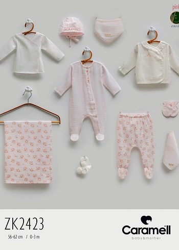 Caramell Pembe 10 Parça Hastane Çıkışı Seti 0-3 Ay - Görsel 13