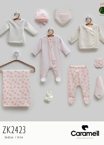 Caramell Pembe 10 Parça Hastane Çıkışı Seti 0-3 Ay - Görsel 8