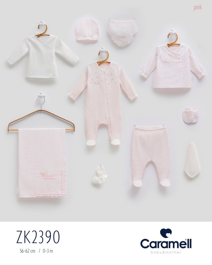 Caramell Pembe 10 Parça Hastane Çıkışı Seti 0-3 Ay - Görsel 3