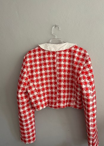 Kırmızı Mini Kadın Blazer Ceket - Görsel 4