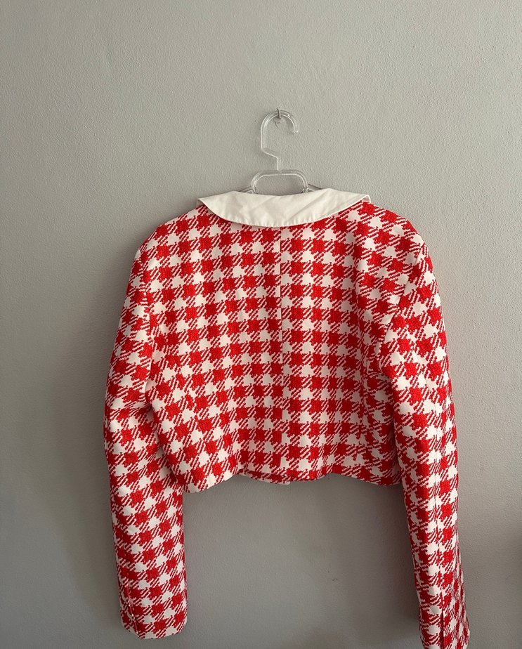 Kırmızı Mini Kadın Blazer Ceket - Görsel 4