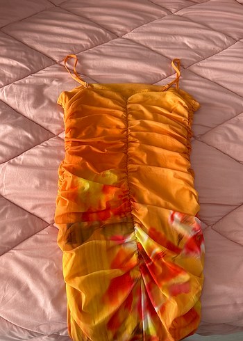 İnce Askılı, Drapeli Kadın Uzun Elbise - Görsel 5