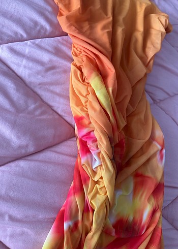 İnce Askılı, Drapeli Kadın Uzun Elbise - Görsel 3