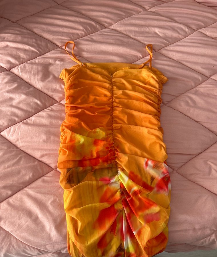 İnce Askılı, Drapeli Kadın Uzun Elbise - Görsel 5