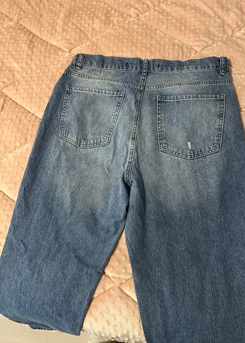 Kadın Mavi Bol Kesim Denim Pantolon - Görsel 3