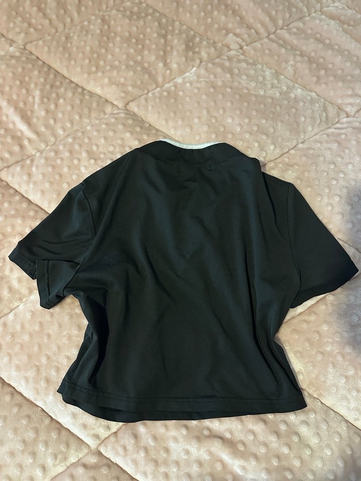 Kısa Kollu Siyah Goth Mini Tişört - Görsel 3