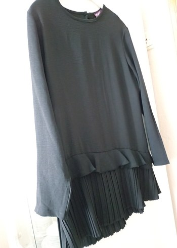 Siyah Pliseli tunik pantolon takım - Görsel 3