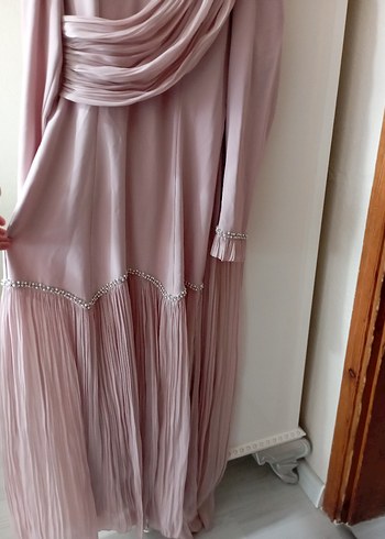 Uzun Kol, Etnik Desenli Pembe Nişan elbisesi - Görsel 3