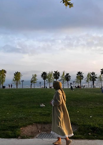 Uzun Kesim Yeşil Renk Salaş Kadın Elbise - Görsel 2