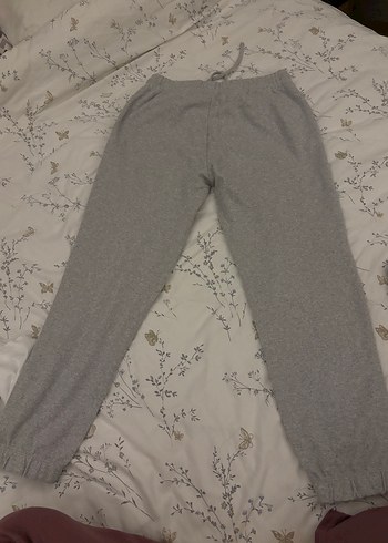 Gri Kadın Salaş Pamuklu Eşofman Altı - Görsel 4