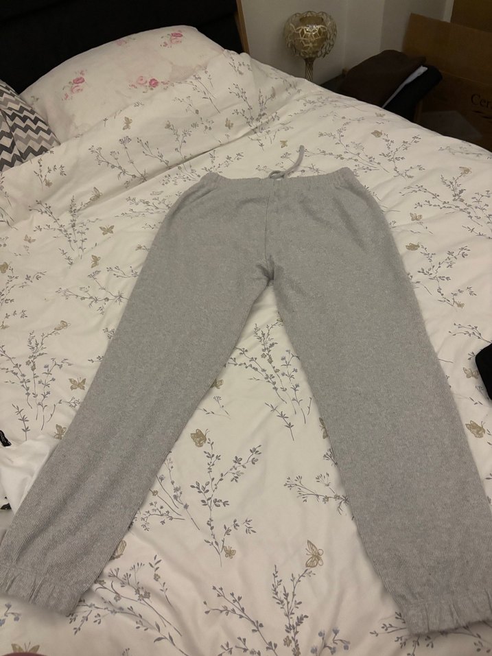 Gri Kadın Salaş Pamuklu Eşofman Altı - Görsel 2