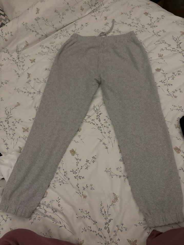 Gri Kadın Salaş Pamuklu Eşofman Altı - Görsel 4