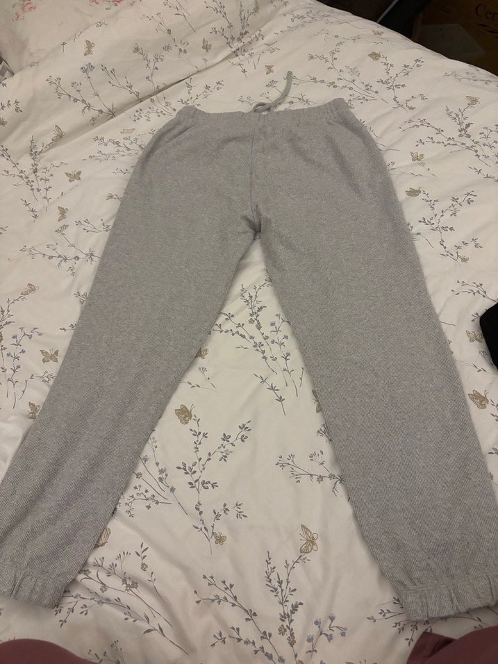 Gri Kadın Salaş Pamuklu Eşofman Altı - Görsel 3