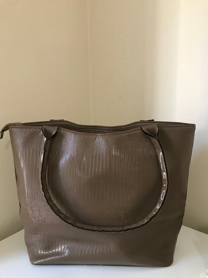 Michael Kors Kahverengi Yılan Desenli Deri Çanta - Görsel 2