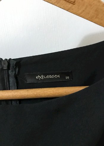 Mavi Siyah Bağlama Desenli Kısa Kollu Midi Elbise - Görsel 4