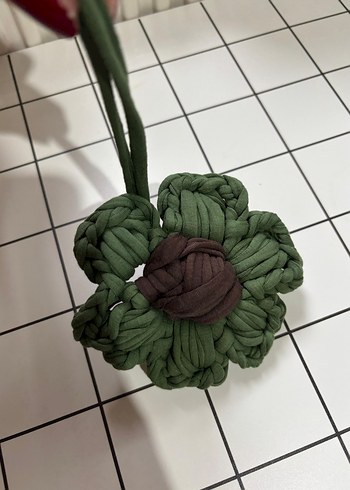 Bohem Çiçek Desenli El Örgüsü Anahtarlık Charm - Görsel 2