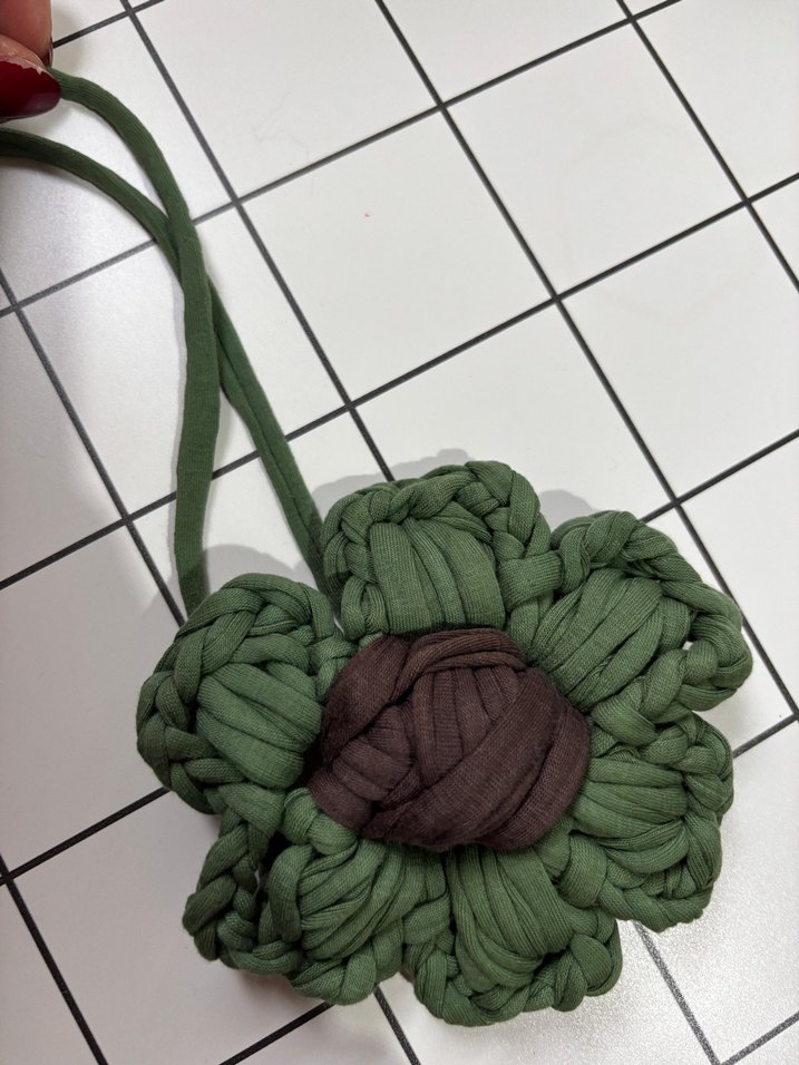 Bohem Çiçek Desenli El Örgüsü Anahtarlık Charm - Görsel 4