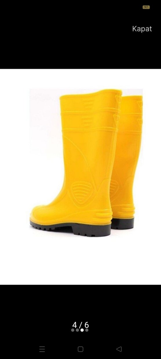 Sarı Erkek Diz Boyu Lastik Çizme - Görsel 3