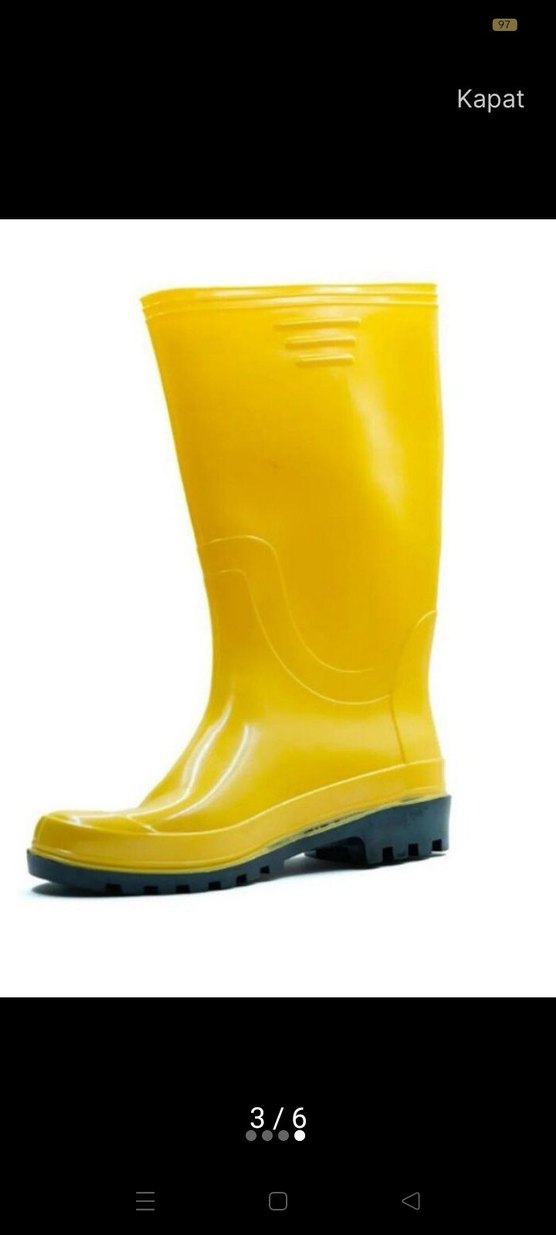 Sarı Erkek Diz Boyu Lastik Çizme - Görsel 4