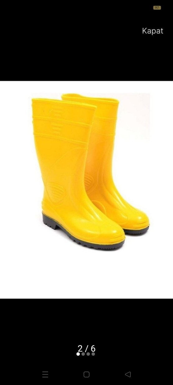 Sarı Erkek Diz Boyu Lastik Çizme - Görsel 2