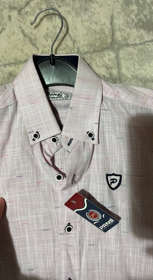 Erkek Çocuk Kısa Kollu Pembe Gömlek - Görsel 2