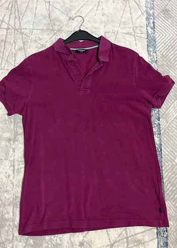 Bordo Düğmeli Erkek Polo Tişört - Görsel 2