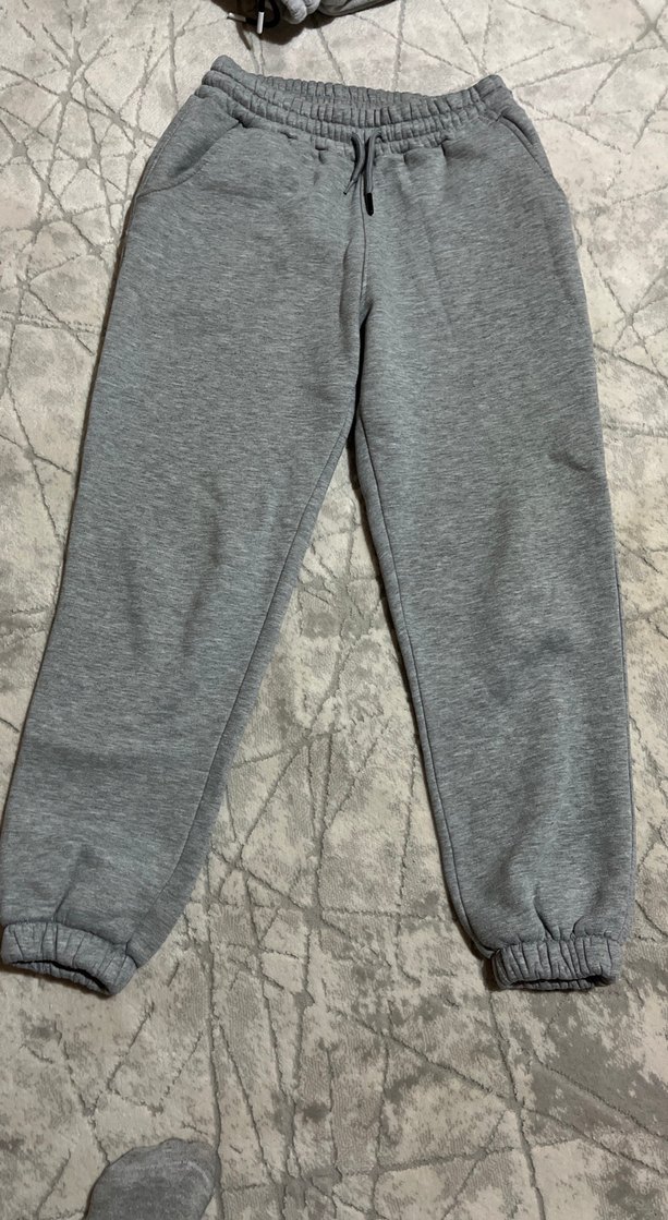 Gri  Peluş Rahat Kesim Eşofman - Görsel 2