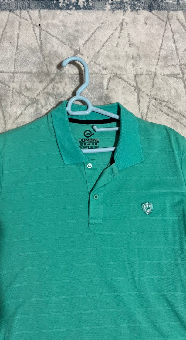 Erkek Yeşil Kısa Kollu Polo Tişört - Görsel 3