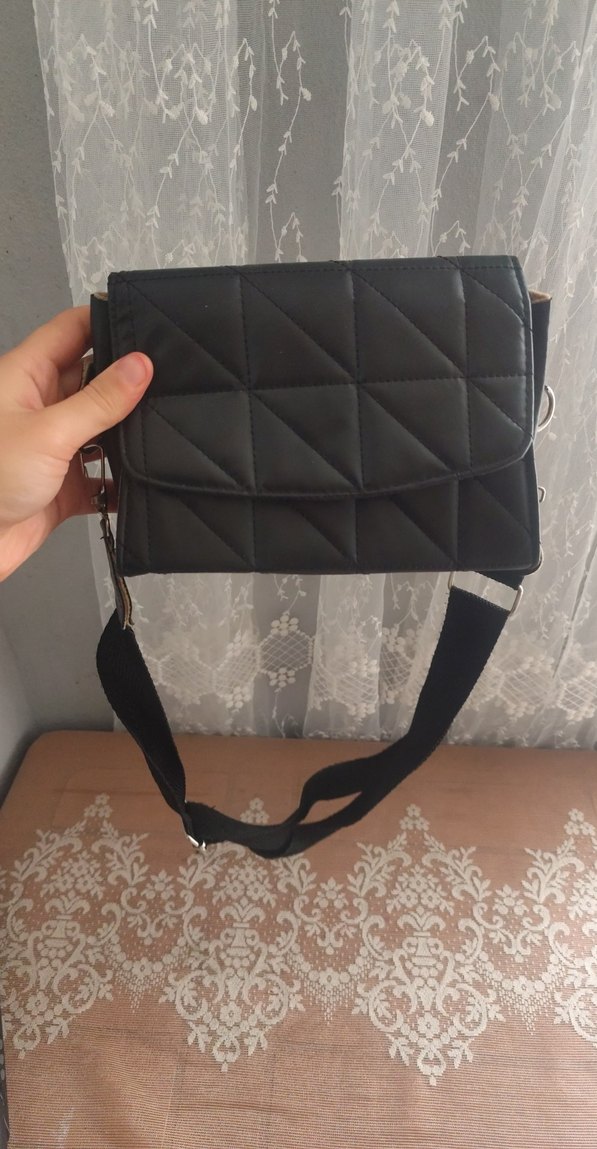 Siyah Deri Kemerli Kadın Çanta - Görsel 2