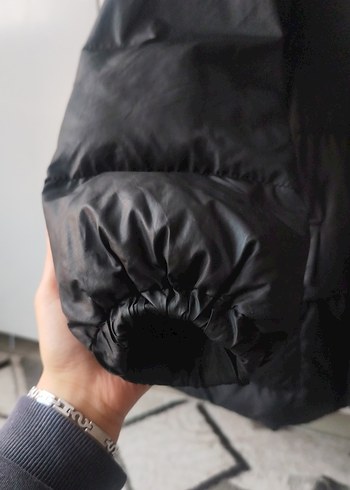 Düğmeli Siyah Kadın Kışlık Mont - Görsel 3