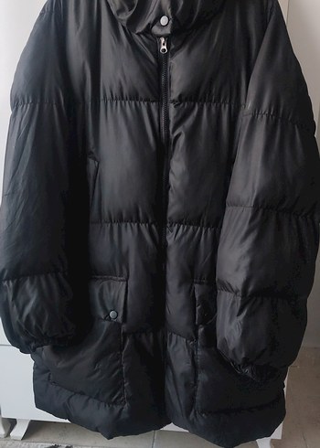 Düğmeli Siyah Kadın Kışlık Mont - Görsel 2