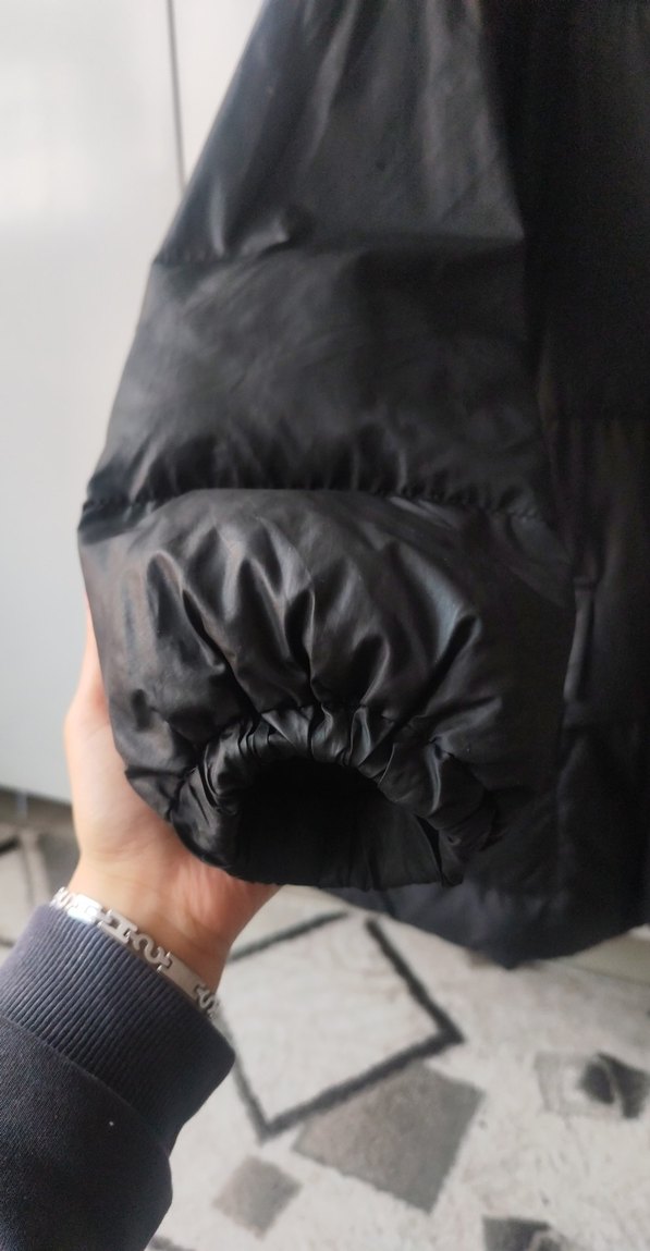 Düğmeli Siyah Kadın Kışlık Mont - Görsel 3