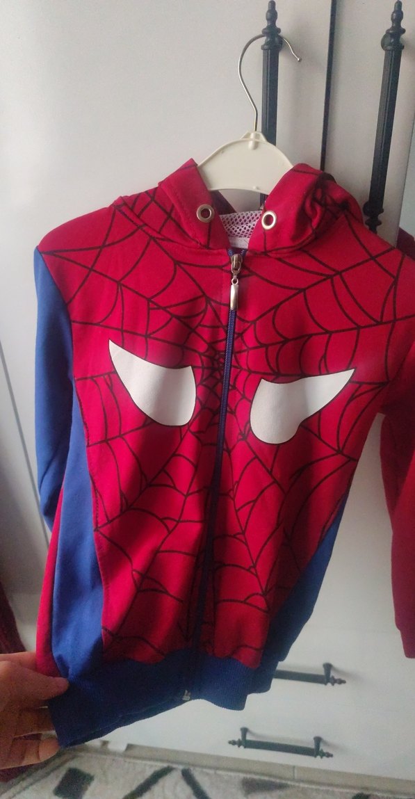 Erkek Çocuk Renkli Kapüşonlu Fermuarlı Sweatshirt Spiderman - Görsel 4