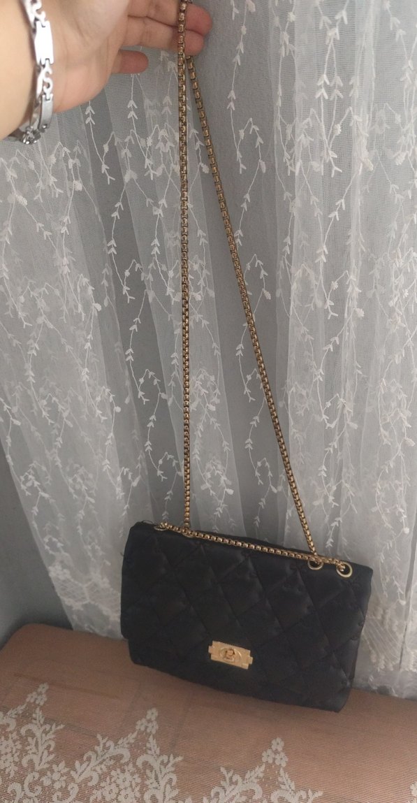 Zincir Detaylı Siyah Kadın Deri Çanta - Görsel 3