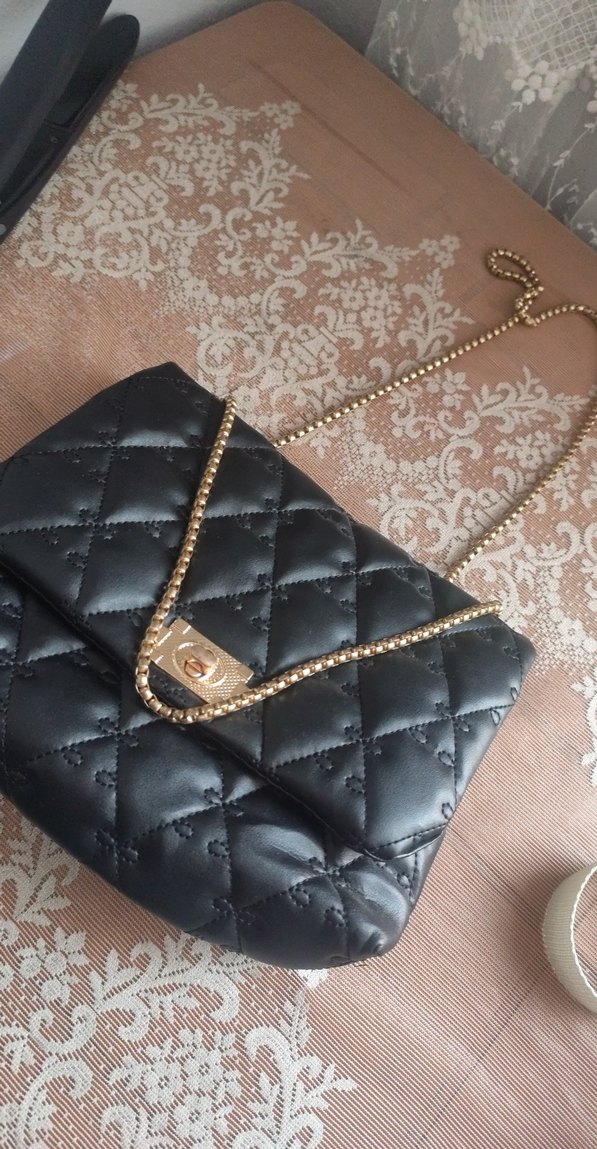 Zincir Detaylı Siyah Kadın Deri Çanta - Görsel 4