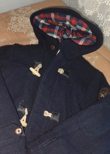 Lacivert Erkek Çocuk Düğmeli Streetwear Mont - Görsel 5