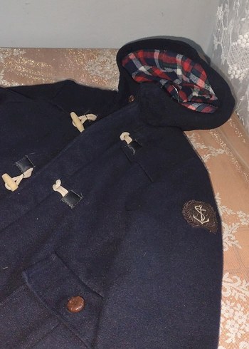 Lacivert Erkek Çocuk Düğmeli Streetwear Mont - Görsel 6