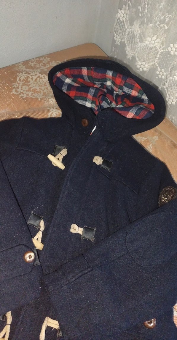 Lacivert Erkek Çocuk Düğmeli Streetwear Mont - Görsel 5