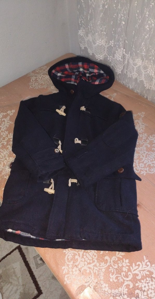 Lacivert Erkek Çocuk Düğmeli Streetwear Mont - Görsel 4