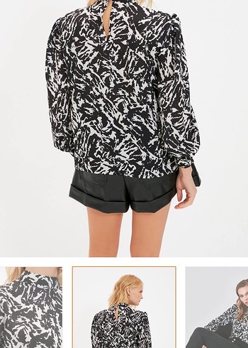 Zebra Desenli Uzun Kollu Kadın Bluz - Görsel 2