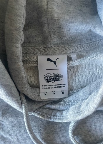 Gri Kapüşonlu Baskılı Kadın Sweatshirt - Görsel 3