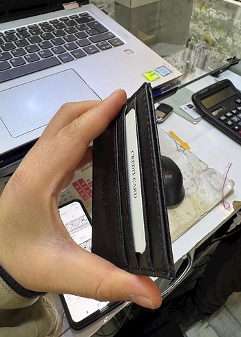 Siyah BOSS suni Deri Kartlık - Görsel 6