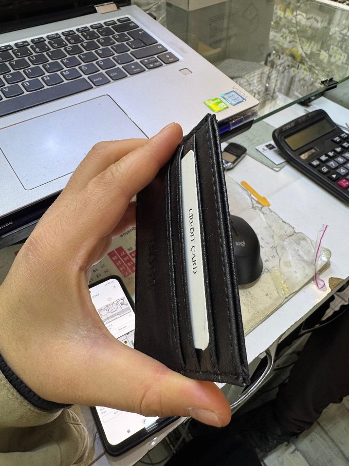 Siyah BOSS suni Deri  Kartlık - Görsel 2