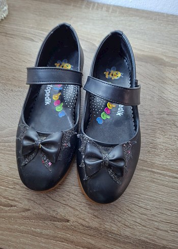 Kız Çocuk Siyah Tokalı Babet Ayakkabı - Görsel 2