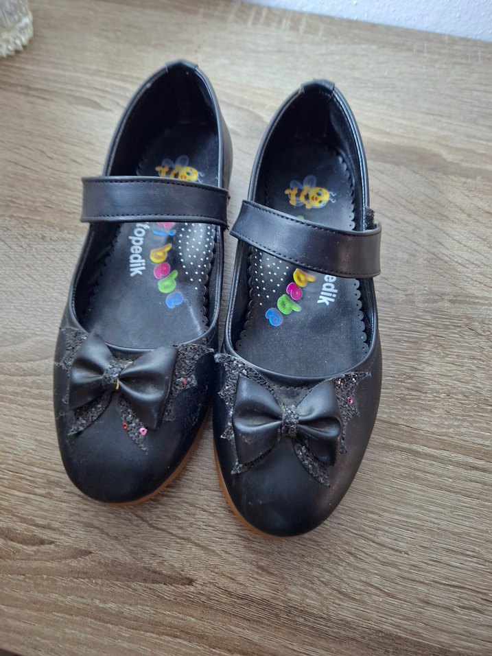 Kız Çocuk Siyah Tokalı Babet Ayakkabı - Görsel 2