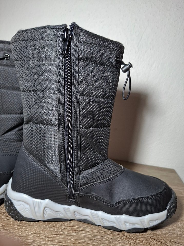 Gri Unisex Çocuk Botu Velcro Kapamalı - Görsel 4