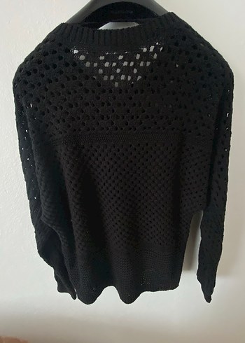 Siyah Örgü Kadın Kazak - Görsel 2