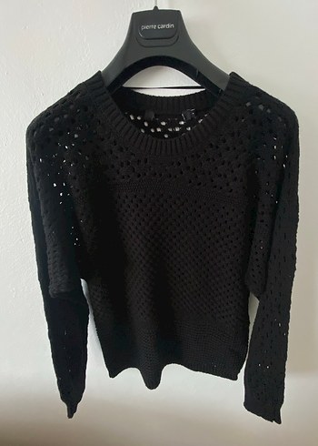 Siyah Örgü Kadın Kazak - Görsel 3