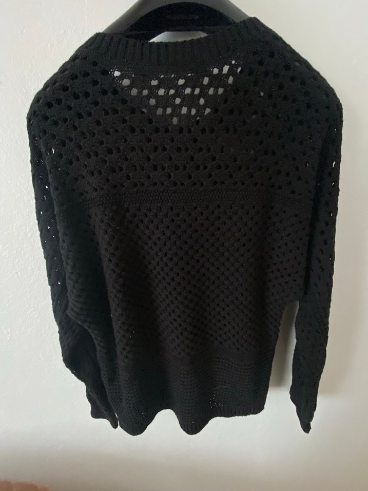 Siyah Örgü Kadın Kazak - Görsel 2